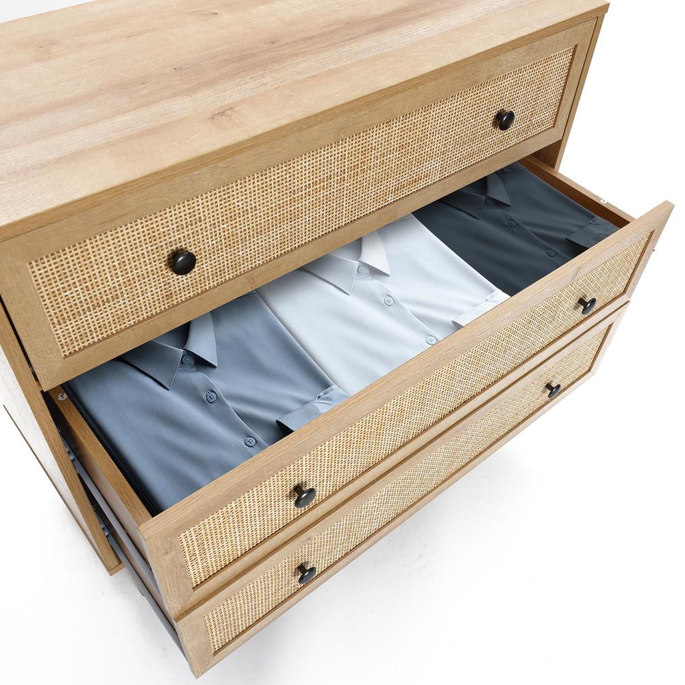 Light Oak Finish 3-Drawer Wood Dresser Z1002