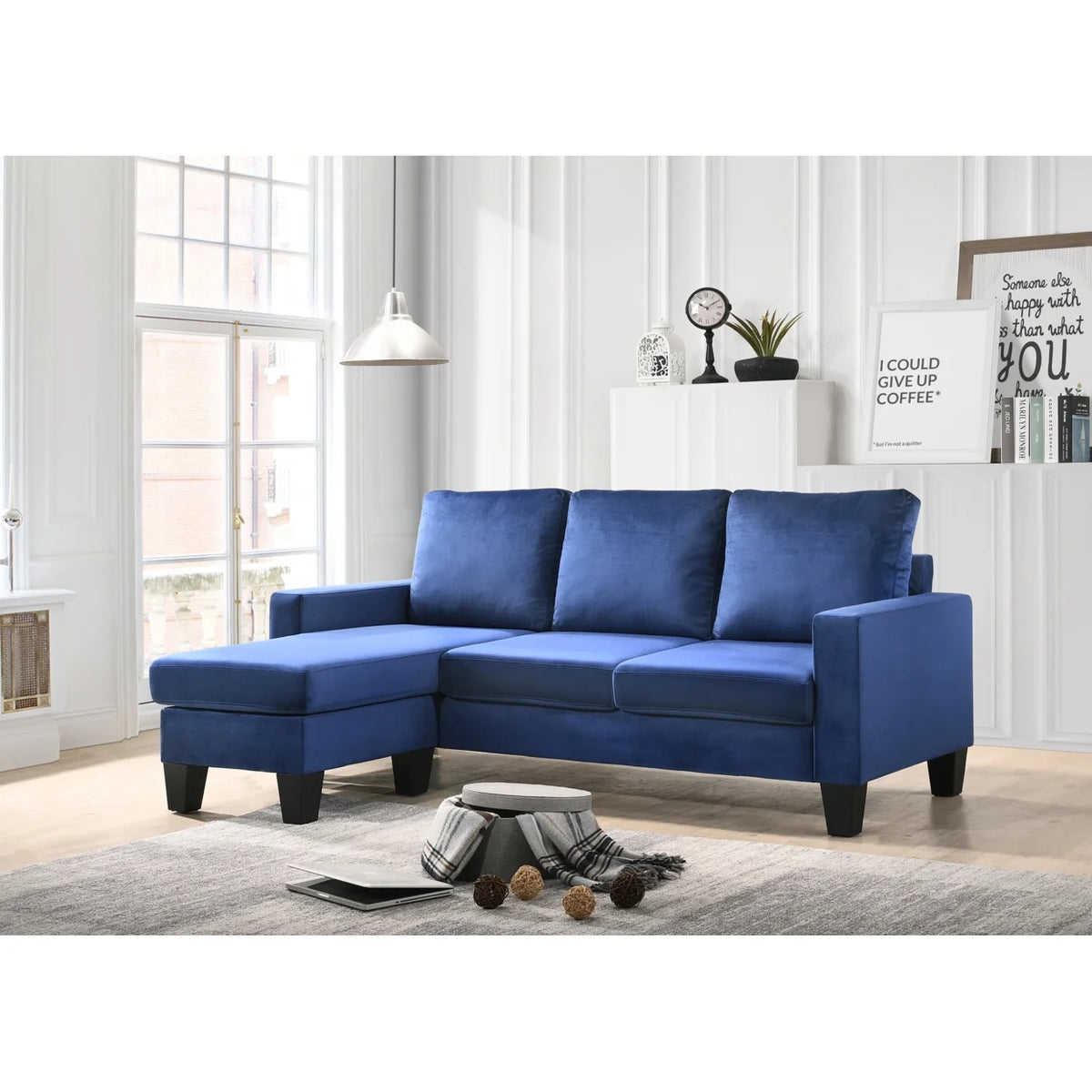 Velvet Flared Arm Couch R7097