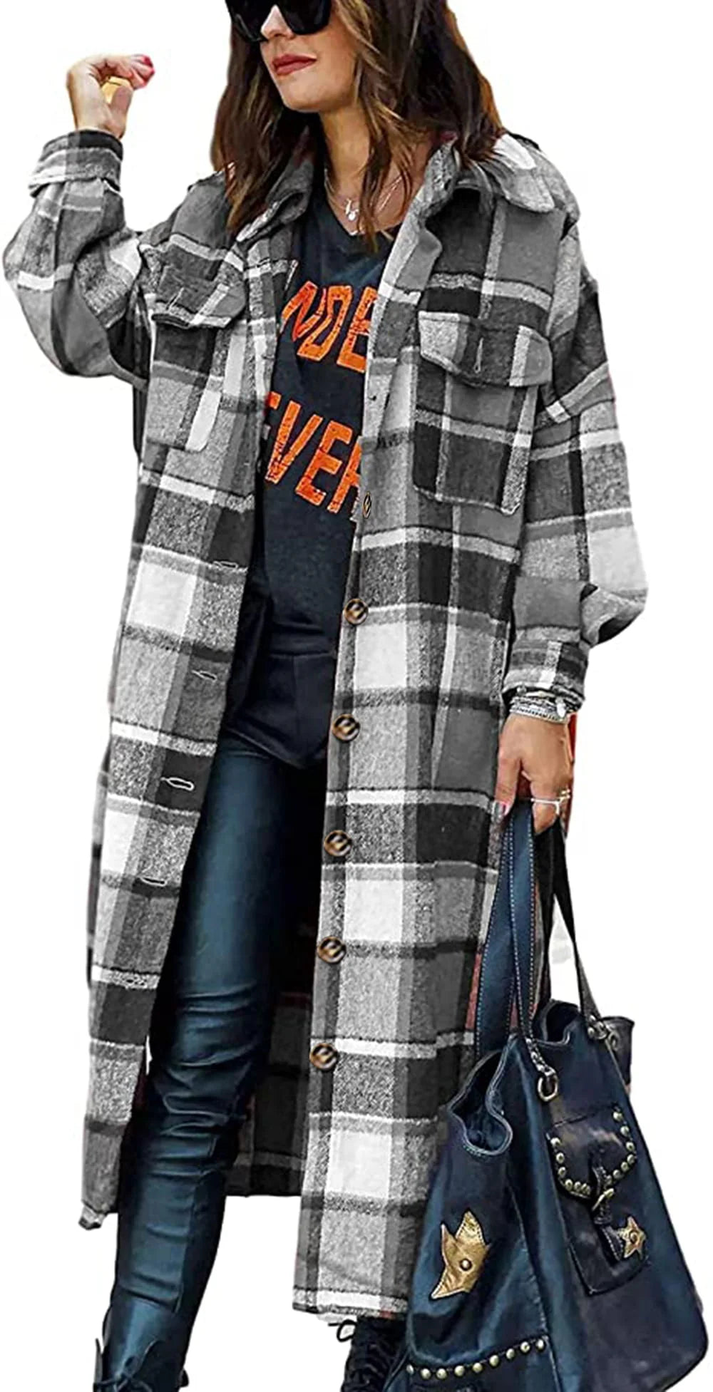 Flannel Button Up Plaid Shirt V522810