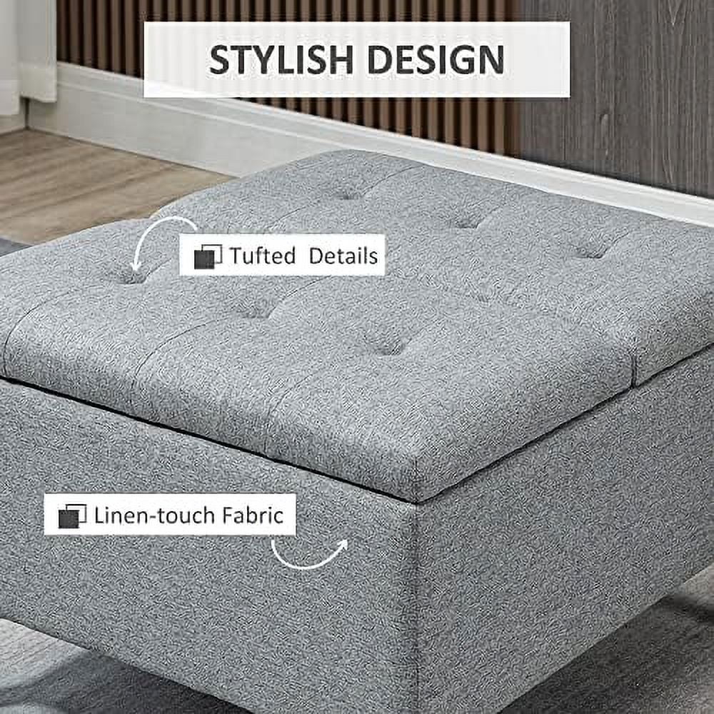 30" Square Upholstered Ottoman with Lift Top F36707