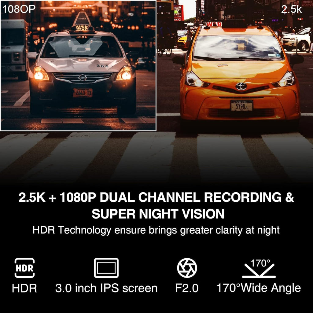 2.5K Dual Dash Camera with Night Vision E542533