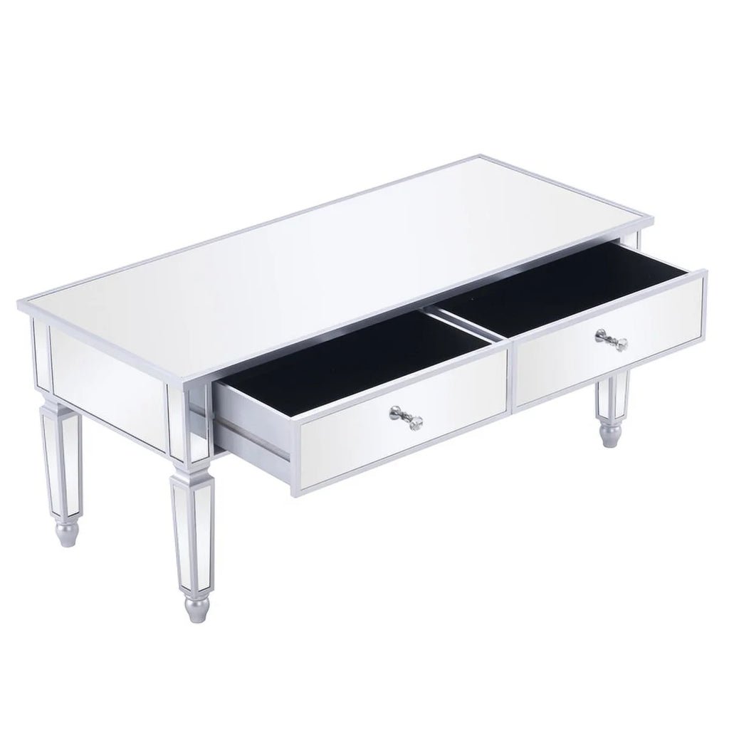 Mirrored Coffee Table with Storage and 2 Drawers V336341