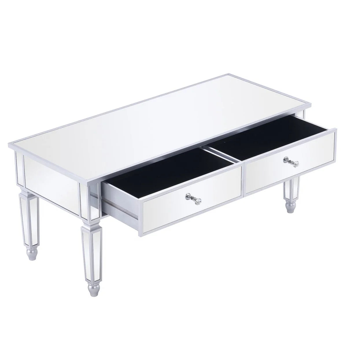 Mirrored Coffee Table with Storage and 2 Drawers V336341