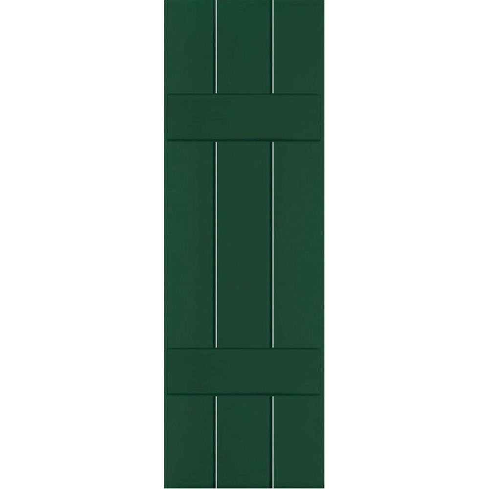 2-Pack 12-in W x 57-in H Chrome Green Board and Batten Wood Exterior Shutters K987504