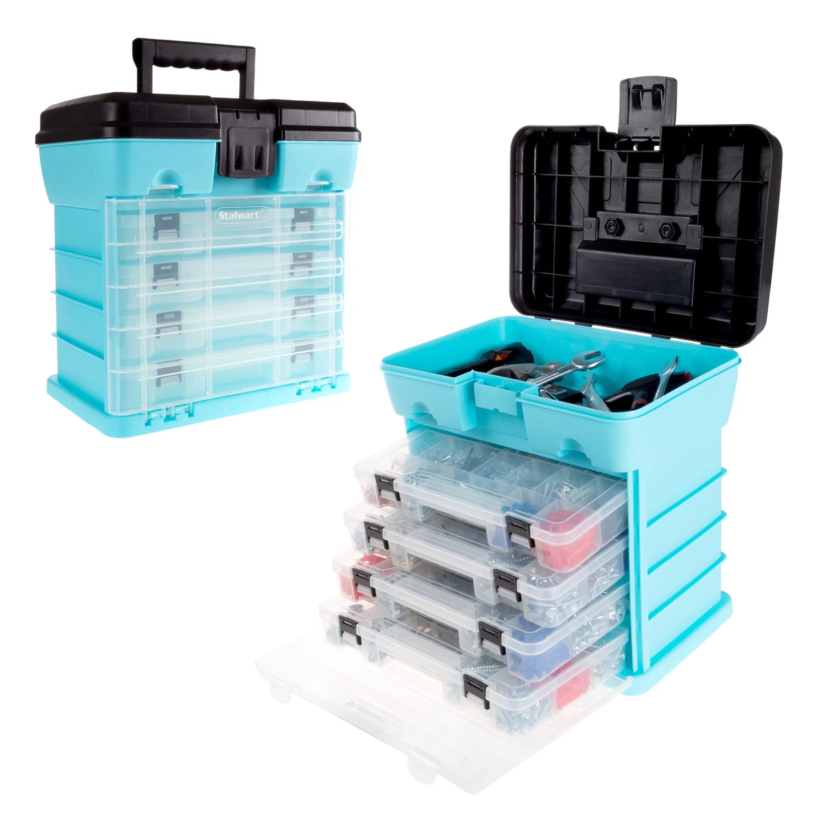 Green 4 Drawer Storage and Tool Box B2492
