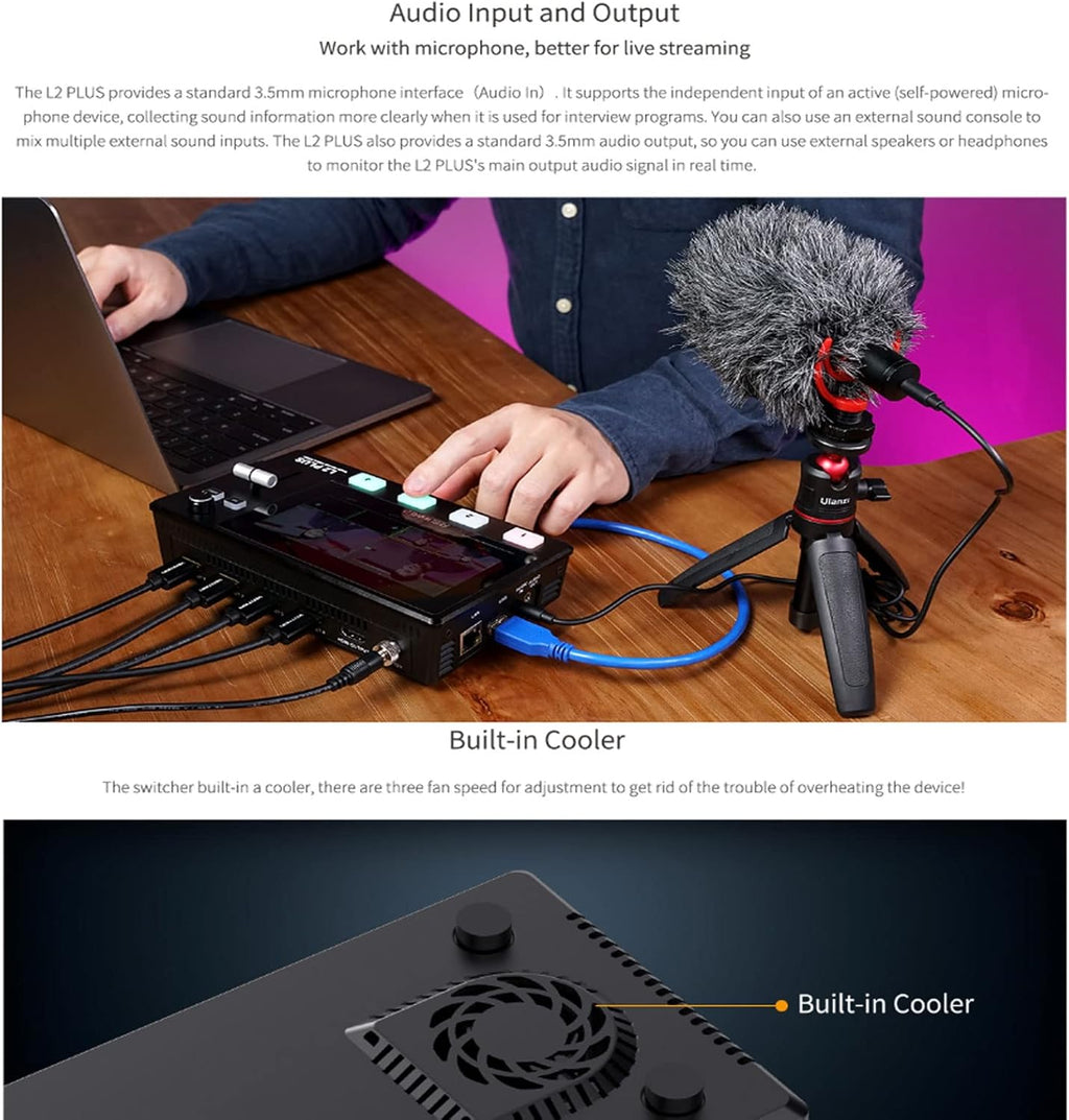 5.5 LCD Touch Screen Multi-Camera Video Mixer Switcher T815798