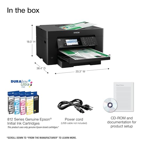 Wireless All-in-One Wide-Format Printer with Auto 2-Sided Print, Copy, Scan & Fax, 50-Page ADF, 250-sheet Paper Capacity, Black C6495