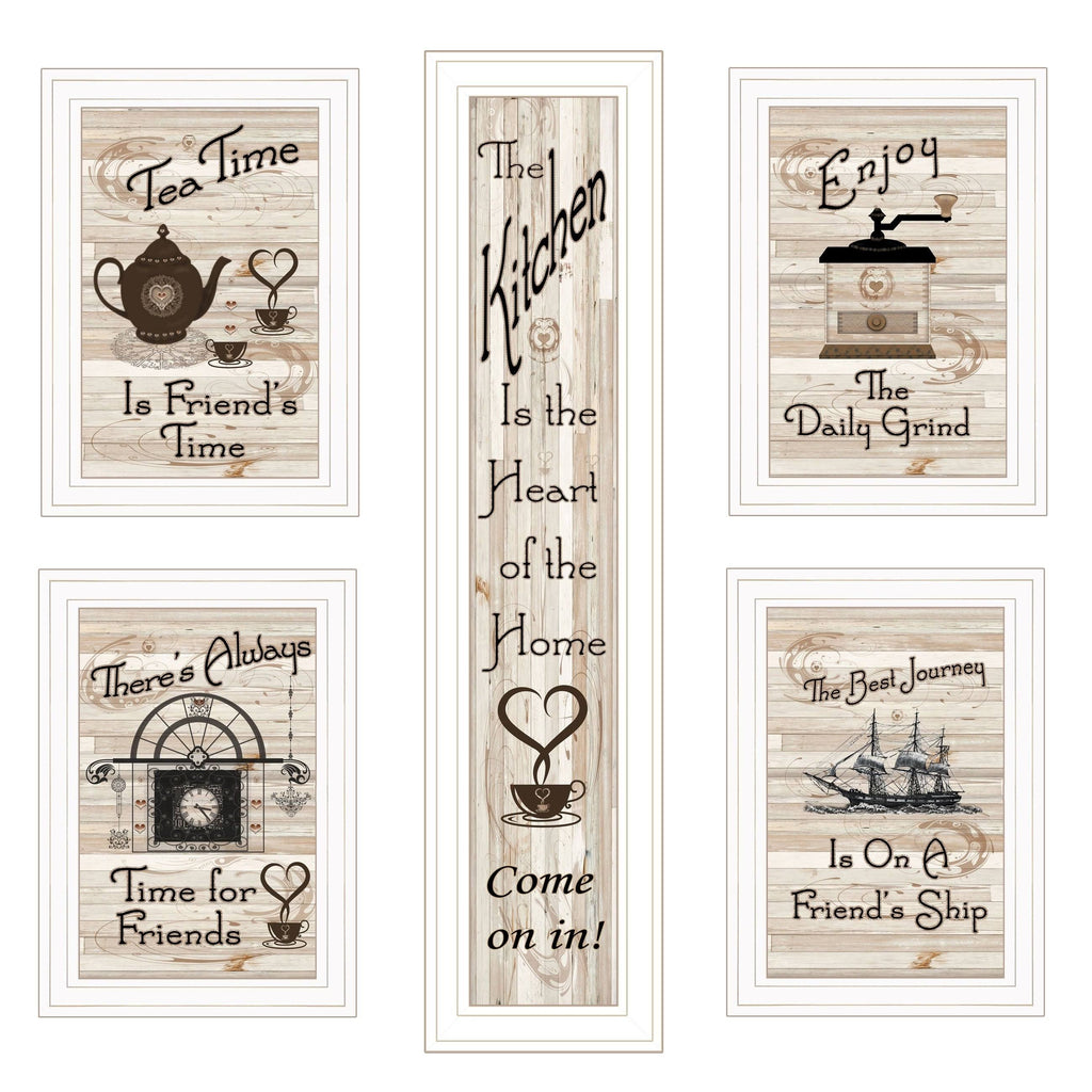 White Wood Frame 5-Piece Vignette Y9228