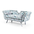 Modern Velvet Loveseat Sofa with Removable Cushion Metal Legs F170