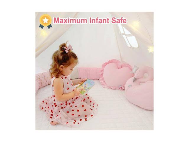 Kids Foldable Play Tent with Mat & Light String & Carry Case F70149