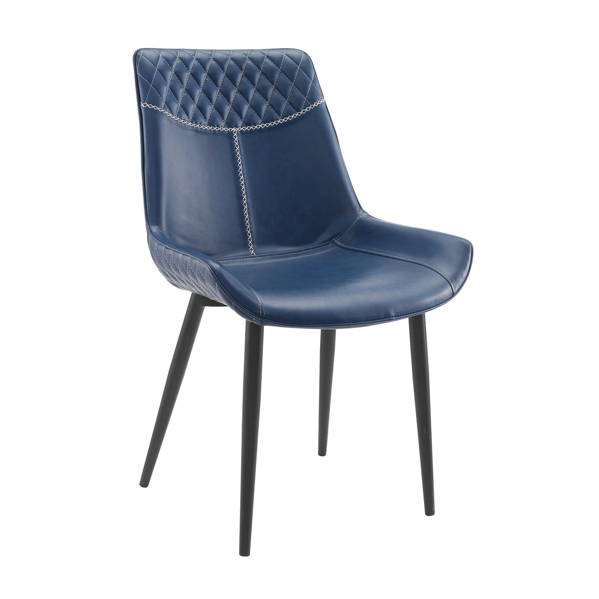 Set of 2 Blue Faux Leather Dining Chairs T8443