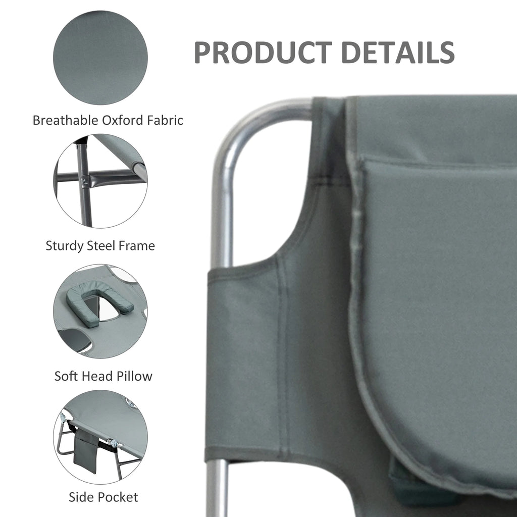 Folding Outdoor Lounge with Face Hole, Gray A76618