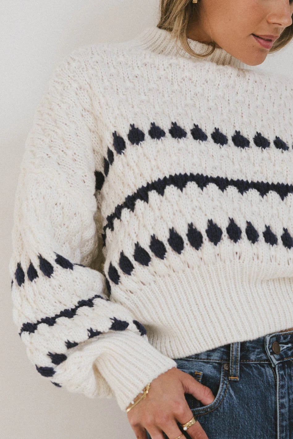 Navy Knit Sweater I5076