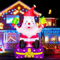 6Ft Inflatable Santa Claus with Gift Boxes, Built-in LED Lights I31475