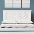 White Wood Panel Full Size Headboard J6849