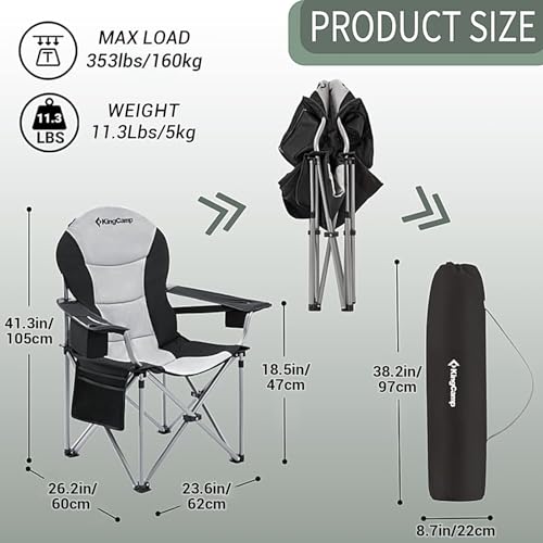 Oversized Heavy Duty Camping Folding Chair with Cup Holder E450865