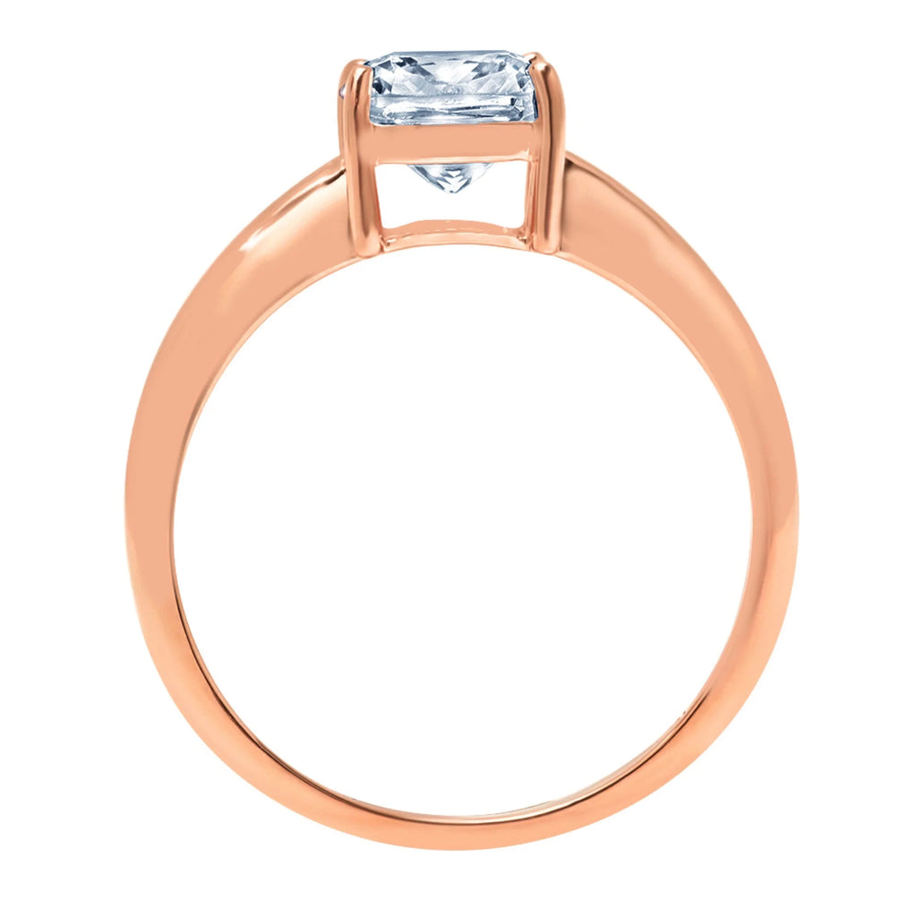 Cushion Cut Blue Aquamarine 18k Rose Gold Ring M64637