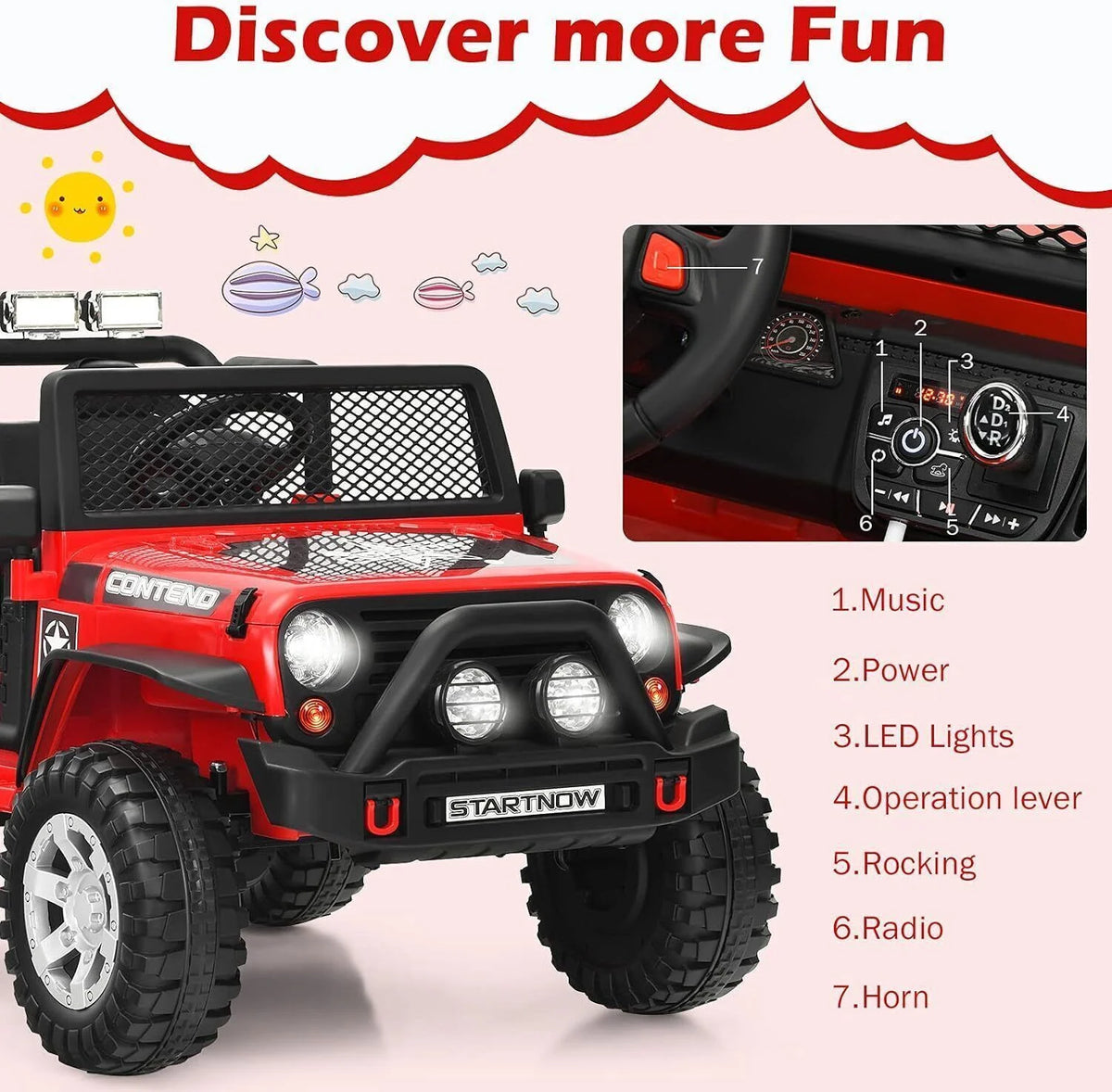 12V Electric 2 Seats Off-road Ride on Truck G135