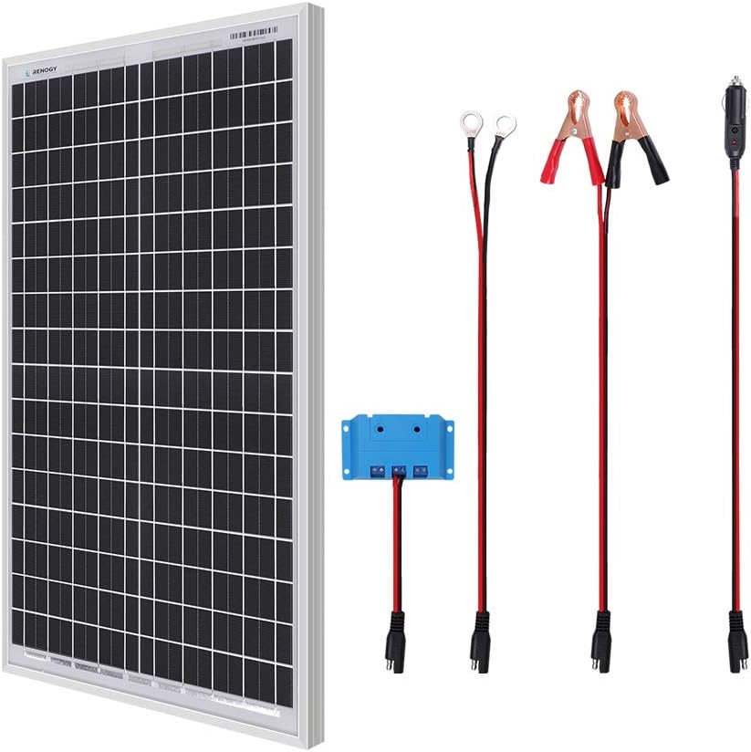 50W Monocrystalline 12V Solar Panel Kit with 10A PWM LCD Charge Controller and USB Ports P973924
