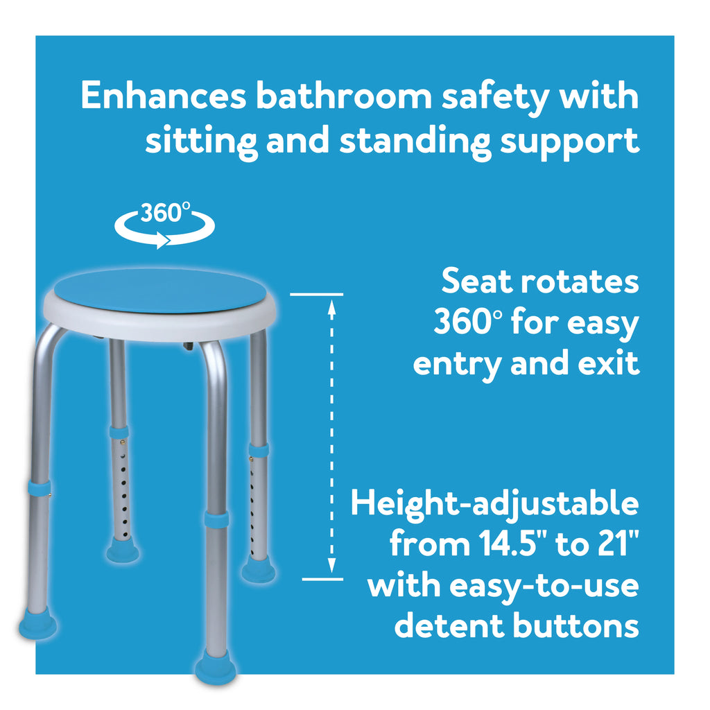 Swivel Bath and Shower Stool Chair with Padded Seat Y212