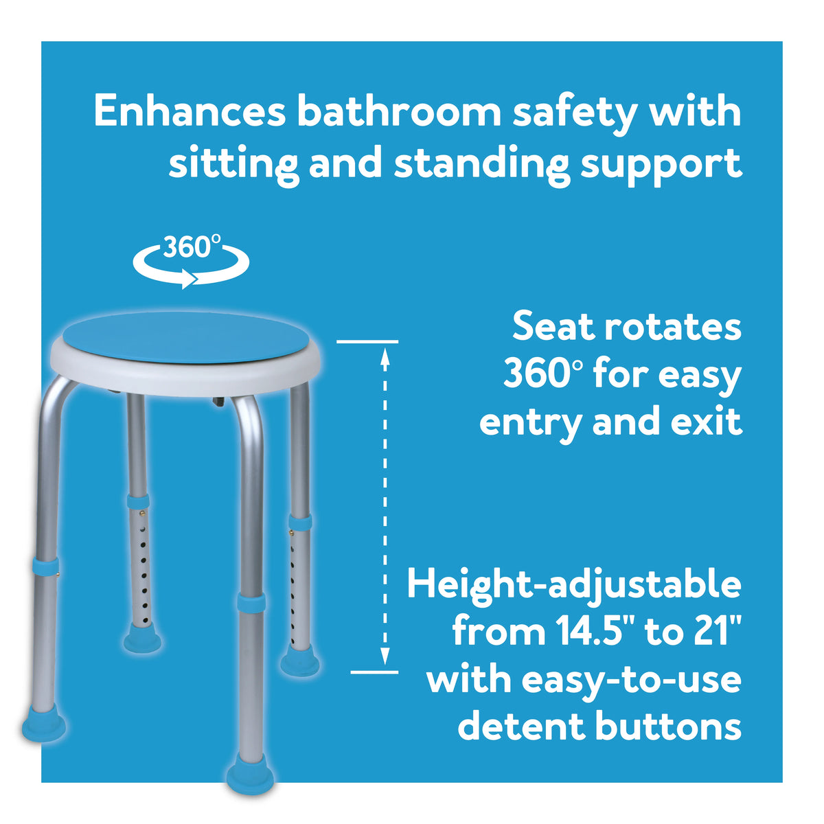 Swivel Bath and Shower Stool Chair with Padded Seat Y212