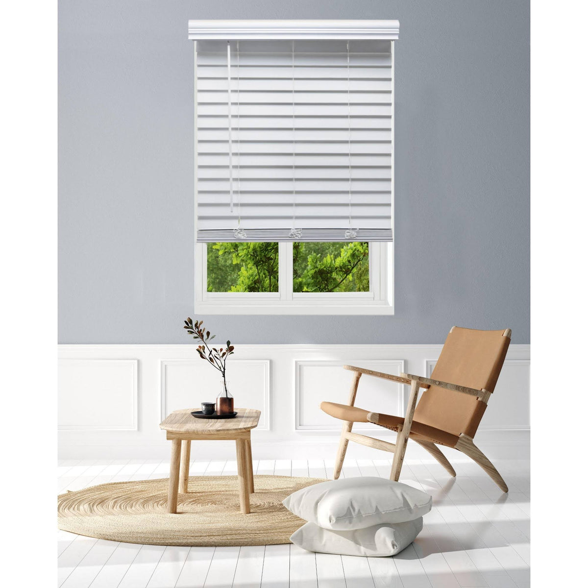 White Faux Wood Blinds G109062