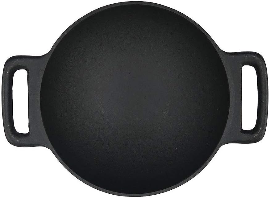 Cast Iron Wok with 2 Handles Black Q8867