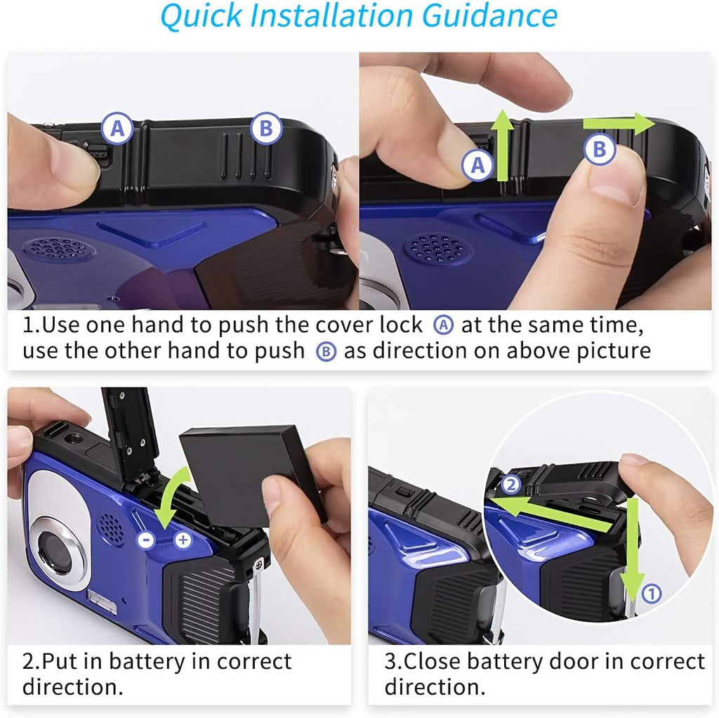 Blue 16MP 1080P Waterproof Digital Camera B662670
