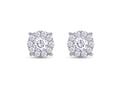 1 Carat Round Cut Lab Created Moissanite Halo Stud Earrings 14K White Gold Plated 925 Sterling Silver P974421
