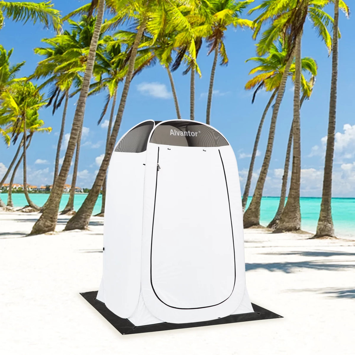 Beach Umbrella Tent Automatic Pop Up Sun Shelter UPF 50+ Canopy F3769