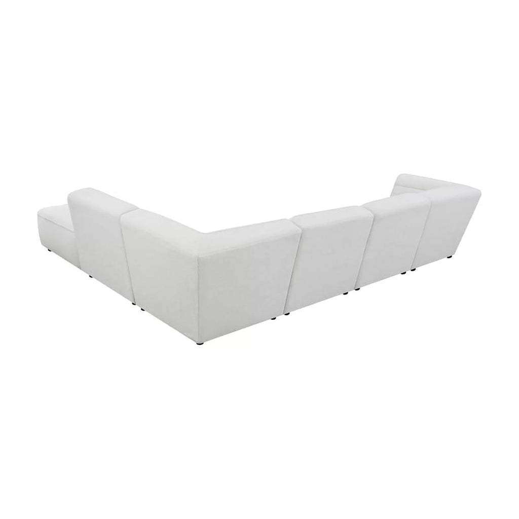 White 6-Piece Faux Leather Sectional W40503