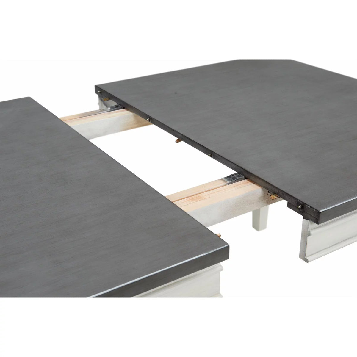 78" Dining Table with Leaf White and Grey U13403