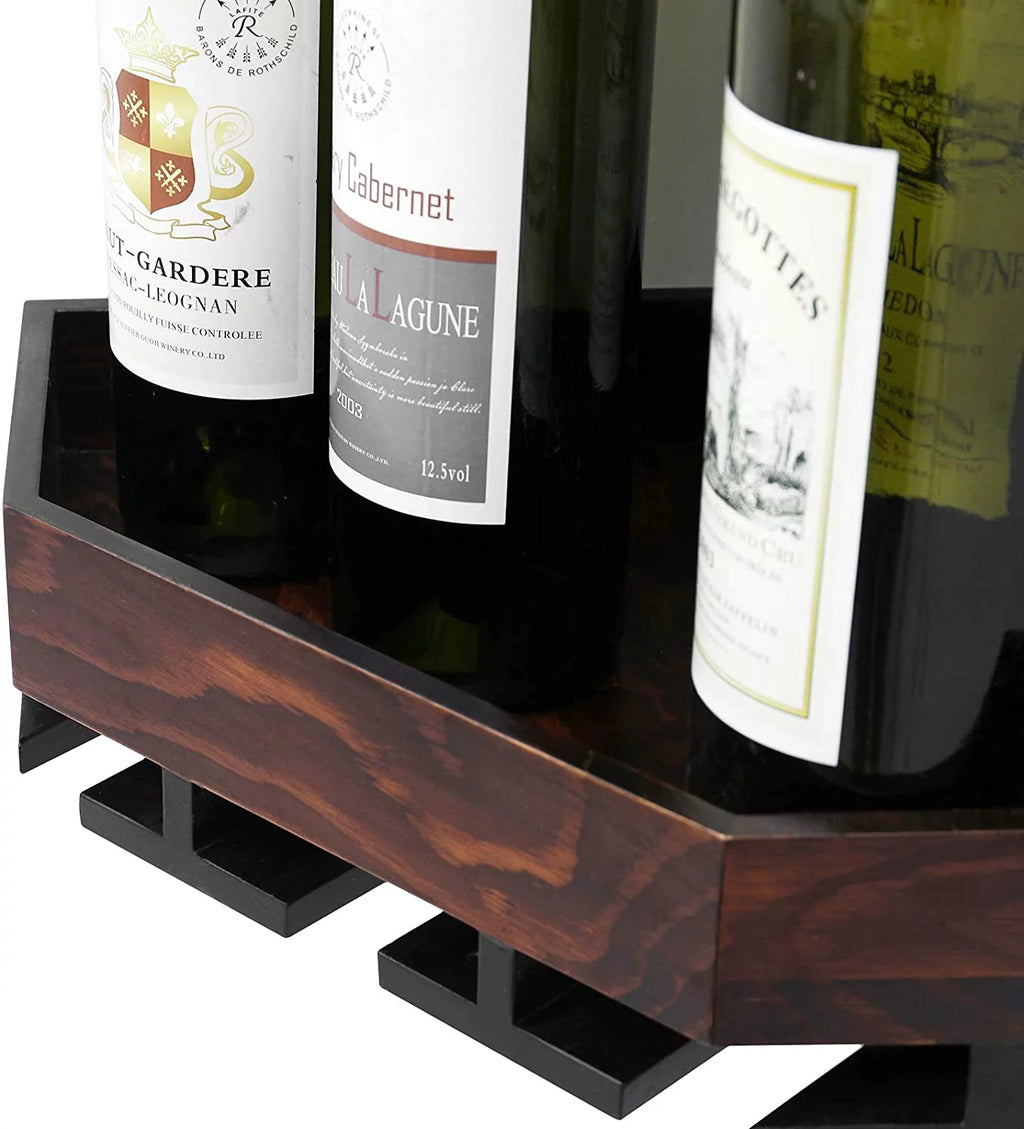 Rustic Wood Corner Floating Shelves Wine Rack 2 Pack G36849