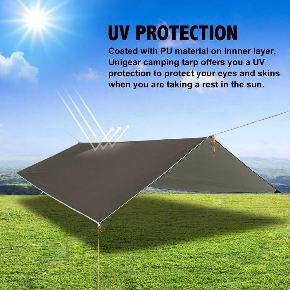 10x10ft Camping Hammock Rain Tarp with Carry Bag M312