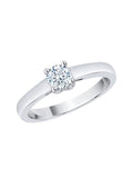 Sterling Silver Diamond Solitaire Engagement Ring U2718