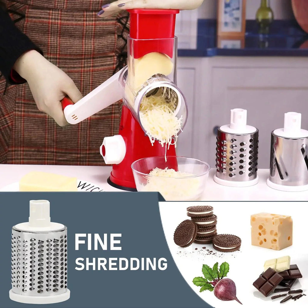 Manual Vegetable Slicer and Grater with 3 Interchangeable Blades P480298
