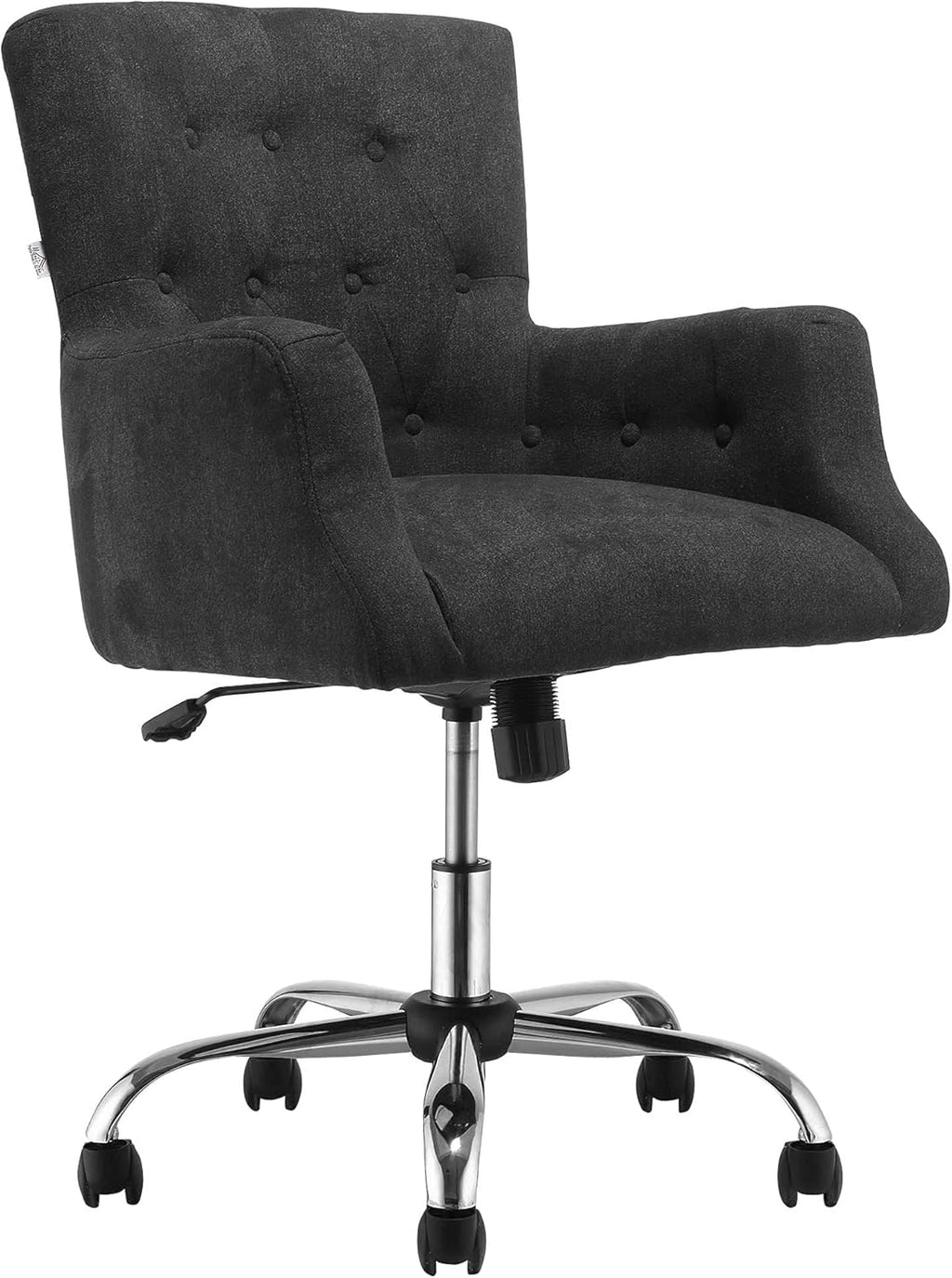 Carbon Black Tufted Swivel Office Chair Y14197
