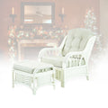 White Armchair with Ottoman J820423