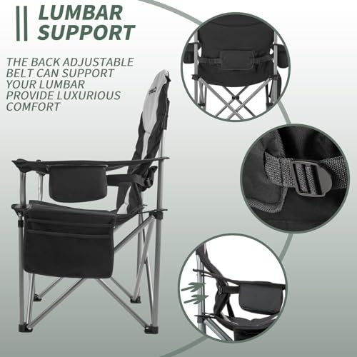 Oversized Heavy Duty Camping Folding Chair with Cup Holder E450865