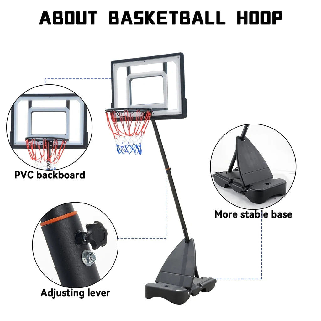 Portable Acrylic Adjustable Height 5-7' Basketball Hoop R8631