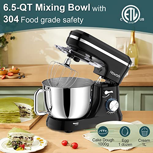 Blue Electric Stand Mixer with 6.5QT Stainless Steel Bowl T8147