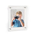 Floating Acrylic Frame for Photos Up to 10x20 Inches with Satin Acrylic Standoff Hardware A553279