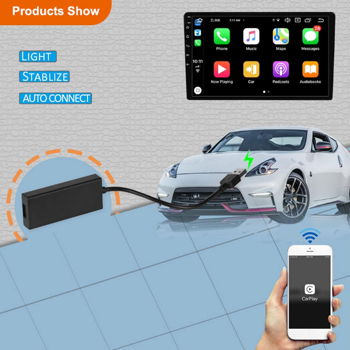 Wireless Carplay Adapter Black Universal Z6419