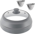 10.5 inch Microwave Plate Cover with Collapsible Silicone and Glass O318