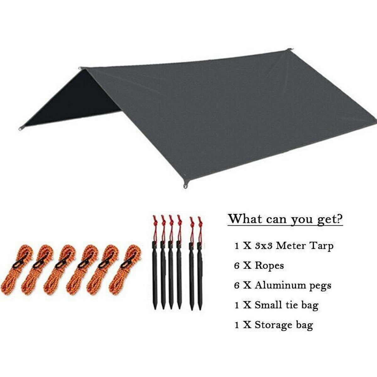 10x10ft Camping Hammock Rain Tarp with Carry Bag M312