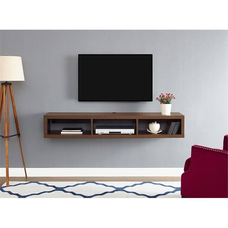 60x22 Wall Mounted Media Console in Brown T22450