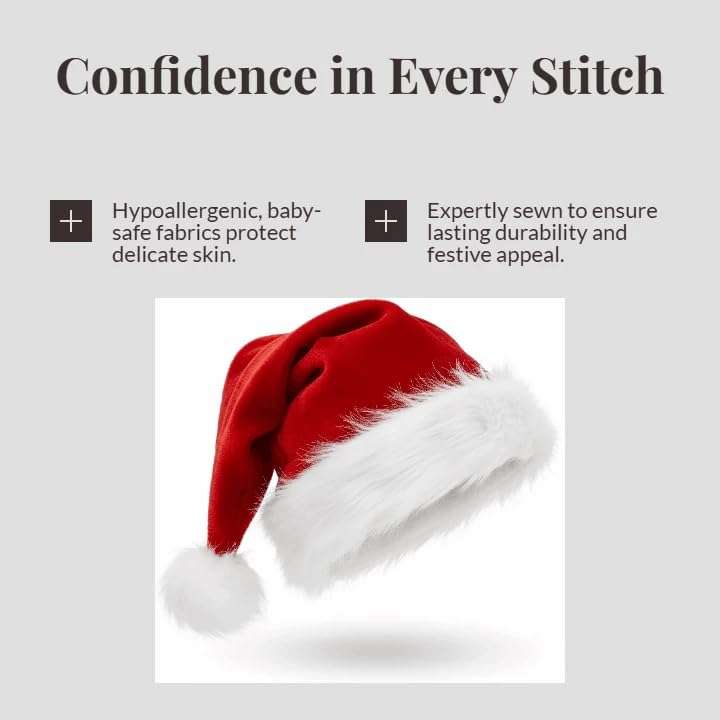 4 Pack Velvet Santa Hat R40578