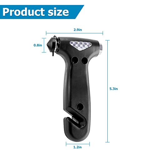 2 Pack Car Safety Hammer with Window Breaker and Seat Belt Cutter C2060