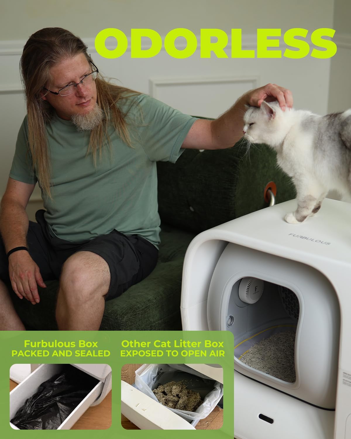 Automatic Self Cleaning Cat Litter Box with Trash Bags O670