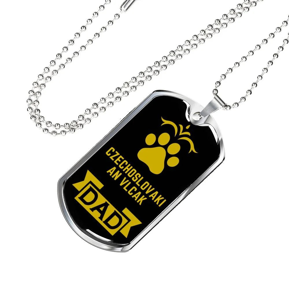 Stainless Steel or 18k Gold Dog Tag Necklace K5934